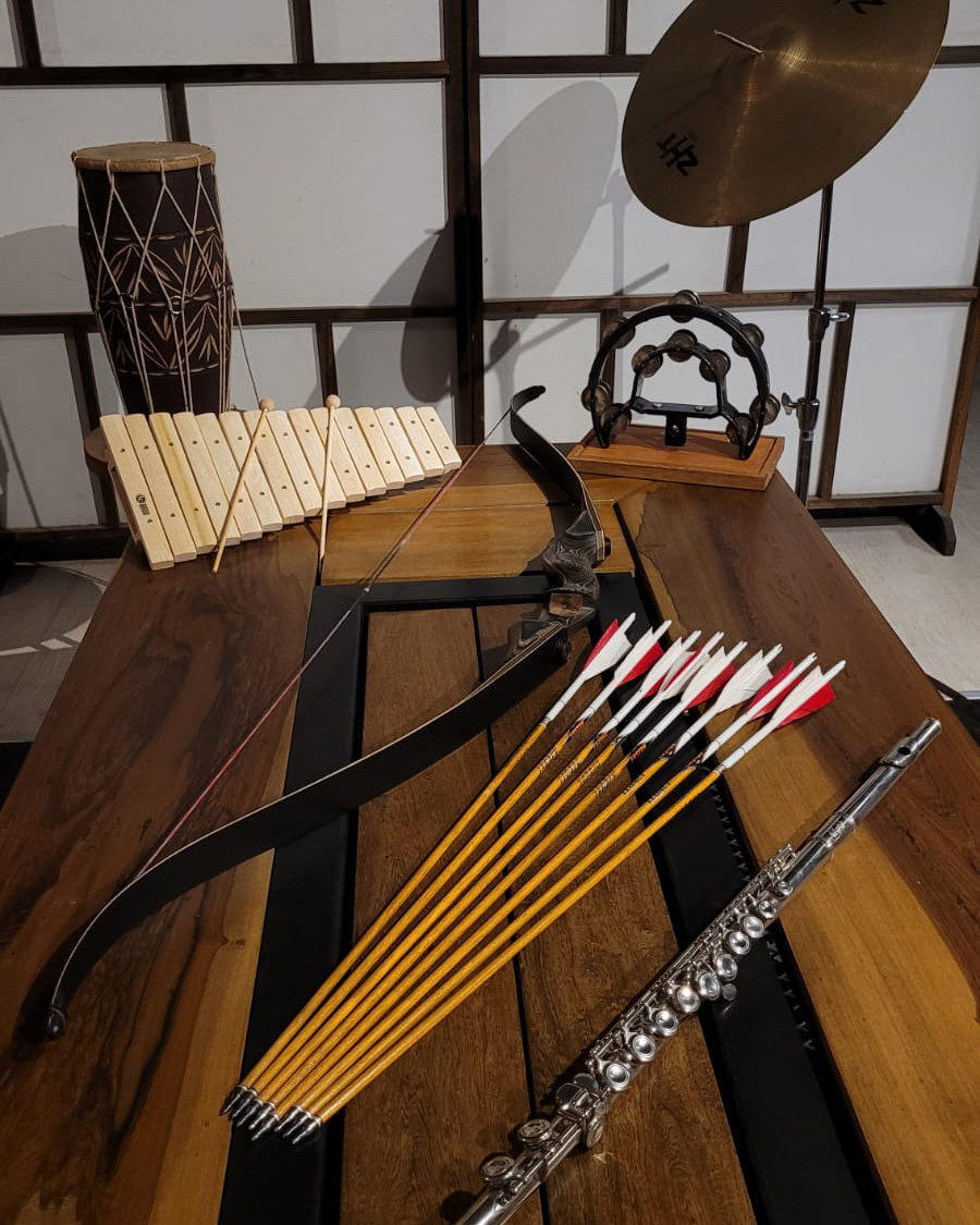 arco, flechas, instrumentos musicales